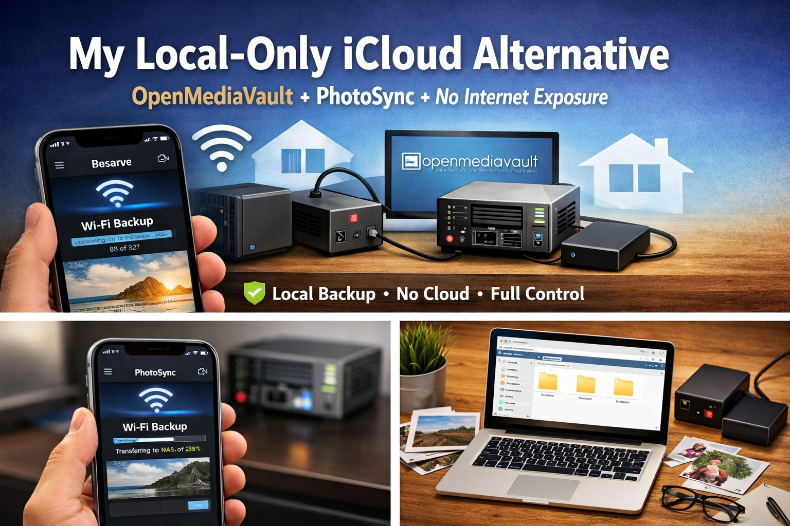 My Local-Only iCloud Alternative: OpenMediaVault + PhotoSync Without Internet Exposure